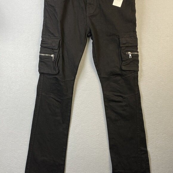 FWRD True Stacked Denim Kids Size 18 Cargo Jeans Jet Black 30 x 34 Fw-33957k NWT - Picture 1 of 16